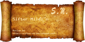 Sifter Milán névjegykártya
