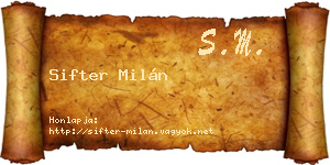Sifter Milán névjegykártya