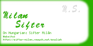 milan sifter business card
